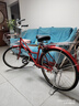 貝瑪特 出口日本自行車(chē)淑女車(chē)代步車(chē)通勤車(chē)學(xué)生車(chē)復古單車(chē)輕便車(chē)自行車(chē) 24寸合金紅色+LED燈 單速 曬單實(shí)拍圖