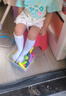 小熊精靈（xiaoxiongjingling）親子裝母女裝一家三口四口夏季休閑短袖t恤套裝特別的洋氣T家庭裝 笑臉套裝(上衣+褲子) 女寶100碼(建議體重28斤左右) 曬單實(shí)拍圖