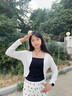 LZJV冰絲針織防曬衣開(kāi)衫女2025新款夏薄款披肩外搭罩衫短款空調(diào)衫外套 白色 均碼(80-130斤） 曬單實(shí)拍圖
