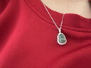 萬禮福藍水翡翠葫蘆吊墜冰種玉石項鏈頸鏈子純銀女款金鑲玉玉髓藍色 藍水翡翠翠. 曬單實拍圖