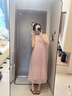 衣典零一（LEDIALYI）粉色薄紗連衣裙女2025新款夏季穿搭法式溫柔風絕美超仙仙女裙長裙 紫粉色 S （建議105斤內(nèi)） 曬單實拍圖