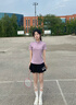 PHIGEER專業(yè)打羽毛球服女夏季防走光網(wǎng)球褲裙短袖健身服速干顯瘦運(yùn)動套裝 紫色短袖兩件套（黑裙） M 【推薦90-108斤】 曬單實(shí)拍圖