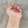 DAISY DREAM925銀相思豆項鏈女款2025新款金豆豆冷淡風鎖骨鏈小眾頸鏈送女友 【925銀】金色相思豆項鏈 曬單實拍圖