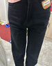 真維斯（JEANSWEST）牛仔褲女高腰直筒褲2025夏季款寬松垂感闊腿拖地褲子黑色S 曬單實(shí)拍圖