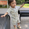 全棉時(shí)代嬰兒衣服吸汗2025春夏新款純棉分體短袖套裝 春日莊園100cm 曬單實(shí)拍圖