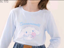 Hello Kitty兒童長(cháng)袖t恤女童圓領(lǐng)打底衫中大童上衣秋裝 G021茉莉白 150cm  曬單實(shí)拍圖