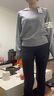 Navigare意大利小帆船針織衫女長(zhǎng)袖圓領(lǐng)毛衣2334003502 灰 L  曬單實(shí)拍圖