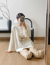安之伴【巨柔軟】睡衣女春秋季親膚棉寬松大碼可外穿可愛小狗圖案家居服 貝殼黃 M 曬單實(shí)拍圖