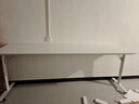 贏(yíng)百年書(shū)桌跨床家用條桌學(xué)生簡(jiǎn)易靠墻移動(dòng)升降網(wǎng)紅工作臺床頭懶人電腦桌 【實(shí)木生態(tài)板】平板款白色 長(cháng)240*寬60厘米(適合220床) 曬單實(shí)拍圖