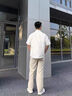 杉杉（FIRS）短袖襯衫男士夏季半袖透氣襯衣冰絲休閑服商務(wù)外套 淺米色 L 曬單實拍圖