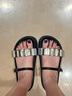 CHARLES&KEITH時(shí)尚鉆飾厚底露趾拖鞋涼鞋CK1-70381090 BLACK TEXTURED黑色紋理 36 （230） 曬單實(shí)拍圖