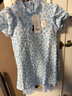 迪士尼女童連衣裙2025新款碎花裙女裙子新中式漢服公主裙LX82198 藍120 曬單實(shí)拍圖