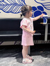 巴帝巴帝夏季嬰幼兒女童寶寶套裝短袖t恤短裙子套裝 粉色 冰塊企鵝 90 曬單實拍圖