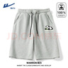 回力（Warrior）純棉短褲男美式休閑潮牌復古字母印花中褲男士青少年學(xué)生五分褲潮 灰#HL熊貓趴 XL 【棉柔細膩 親膚舒適】 曬單實(shí)拍圖