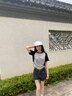 京多夢夏季復(fù)古破洞牛仔短褲女高腰辣妹顯瘦寬松闊腿熱褲子高街ins潮 黑灰色 M 黑灰色（98-110斤） 曬單實(shí)拍圖