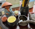 宇軒創(chuàng)意行者小和尚紫砂茶寵茶漏茶濾茶葉茶具創(chuàng)意全瓷過濾擺件 XWH-行者小和尚藍衣 曬單實拍圖