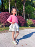 真維斯女童裙子兒童短裙女孩夏季公主裙女大童蓬蓬裙夏裝可愛(ài)蛋糕裙 粉 120 曬單實(shí)拍圖