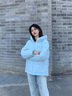 波司登（BOSIDENG）新款羽絨服七夕禮物女款保暖防風(fēng)舒適顯瘦短款厚冬季外套 凈水藍|5981-歐若風(fēng)-店長推薦 M 165/88A 【110斤-120斤】 曬單實拍圖