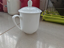 京東京造 茶杯 陶瓷泡茶水杯子辦公室會議杯帶蓋純白可定制 360ml 1只裝 曬單實拍圖