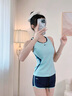 李寧（LI-NING）泳衣女分體水上運動背心短褲新款溫泉訓(xùn)練速干沙灘成人泳裝 LSYW183-1藍色印花【水陸兩用】 L 【身高157-167體重50-55kg】 曬單實拍圖