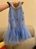 G.duck小黃鴨愛(ài)莎公主裙女童連衣裙夏季兒童裙子女孩生日吊帶裙冰雪奇緣 藍色 110 cm 曬單實(shí)拍圖