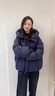 DRPR品牌女裝藏青色連帽短款羽絨服冬季新款加厚韓版寬松白鴨絨面包服 藏青色 S 曬單實(shí)拍圖