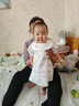 戴維貝拉（DAVE＆BELLA）兒童連衣裙2025童裝新款甜美女童碎花公主裙純棉女寶寶夏裝裙子 白底印花【現(xiàn)貨】 90 cm（建議身高80-90cm） 曬單實(shí)拍圖