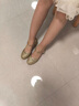 瑞央女童鞋兒童亮晶晶表演高跟鞋銀色四季大童愛莎公主水晶鞋時(shí)尚 金色 33碼內(nèi)長21厘米 曬單實(shí)拍圖