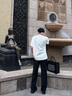 杉努褲子男春夏季垂墜高級感黑色直筒褲男款拖地潮流百搭休閑西裝長褲 818黑色 XL 曬單實拍圖