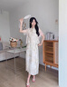 薩拉維夫（SLLAVIF）品牌國風(fēng)套裝女夏季2025新款氣質(zhì)新中式碎花上衣半身裙子兩件套女 杏底橘花  雪紡衫 S 曬單實(shí)拍圖