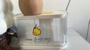 暢印按壓式水果叉收納盒高級感輕奢食品級便攜家用大容量一次性小叉子 香梨黃(含果叉（50只 曬單實(shí)拍圖