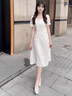 宏資琦新中式改良旗袍連衣裙女裝夏季2025新款今年流行氣質(zhì)高級感裙子 杏色 M 曬單實(shí)拍圖
