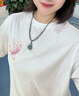 一寸相思多巴胺白色短袖t恤女純棉夏裝2025夏季新款爆款寬松大碼體恤上衣 白色-蝴蝶月亮 2XL (125-145斤） 曬單實(shí)拍圖
