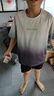 ASK JUNIOR童裝男童2025夏輕薄快干漸變短袖插肩運動t恤男兒童 灰色 160 曬單實拍圖
