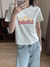 SPAO韓國同款卡通貓咪短袖t恤女透氣夏季純棉休閑半袖衫SPDX25AT03LD 白#SP三只貓咪 L 曬單實拍圖