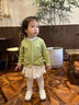 波步嬰兒針織衫開(kāi)衫秋裝女寶寶外套洋氣嬰幼兒毛衣春秋款女童毛線衣服 【綠色】6608 90 曬單實(shí)拍圖