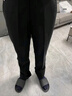 大碼西褲男加肥加大碼男士直筒寬松胖子上班面試黑色彈力西裝褲男 005純黑色(精品) 特快到貨 42（3尺2）200斤-220斤左右 曬單實(shí)拍圖