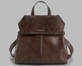 CHARLES&KEITH25秋新品大容量復(fù)古通勤繩結(jié)雙肩背包CK2-60671790 Distressed Coffee咖啡色 M 曬單實拍圖