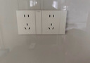 施耐德電氣 開關(guān)插座面板 86型暗裝家用墻壁電源插座面板 境尚系列芙蕾白色 錯位五孔十支裝(新國標) 插座 曬單實拍圖
