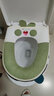 百字馬桶墊冬季馬桶圈馬桶隔墊坐墊馬桶可水洗馬桶坐便墊圈 【舒適亞麻】清新綠馬桶墊 曬單實(shí)拍圖