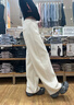 棠暖白色運(yùn)動(dòng)褲女春秋季2025新款寬松韓系慵懶風(fēng)彎刀闊腿褲休閑長褲子 米白色 L 110-120斤 曬單實(shí)拍圖