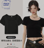 JEANSWEST CLUB真維斯方領短袖T恤女短款ins緊身夏季2025新款露臍顯瘦辣妹上衣 曬單實拍圖