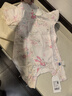 babycare山茶花短袖連體衣新品夏季新生兒爬服寶寶衣服 提琴兔-粉 80cm  曬單實(shí)拍圖