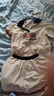ASK JUNIOR度假風(fēng)套裝女童2025夏兒童針織polo衫短裙網(wǎng)球服兩件 米白  160  曬單實(shí)拍圖