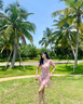 歌芭杉（GEBASHAN）品牌女裝新品碎花連衣裙女2025夏季氣質(zhì)名媛設(shè)計(jì)感小個(gè)子沙灘度假 粉紅色 S 曬單實(shí)拍圖