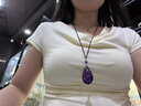 施華索尼亞天然紫水晶水滴吊墜紫色項鏈日韓輕奢簡約水晶掛件女士生日禮物 紫水晶水滴吊墜-配掛繩 曬單實拍圖