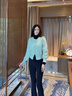 恒源祥薄款精仿羊毛氣質(zhì)圓領(lǐng)單排扣毛針織外套女士開衫高貴上衣時尚洋氣 米白色 M 80-105斤 曬單實拍圖
