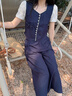佰藍嬌時(shí)尚休閑短袖襯衫闊腿褲套裝女2025夏季新款高級感顯瘦穿搭兩件套 牛仔藍 M （建議90-110斤） 曬單實(shí)拍圖