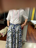 AIMANJIE輕奢潮牌休閑連衣裙女夏季新款高端女裝時尚氣質(zhì)收腰仙女套裝裙子 圖片色【刺繡上衣+裙子套裝】 M （建議100-110斤） 曬單實拍圖