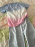 優(yōu)優(yōu)1點(diǎn)（Yoyo one）多巴胺穿搭女童夏裝套裝2025新款兒童冰絲運(yùn)動(dòng)服夏季大童休閑短袖 18907漸變綠15029嫩黃色 150 150cm 曬單實(shí)拍圖